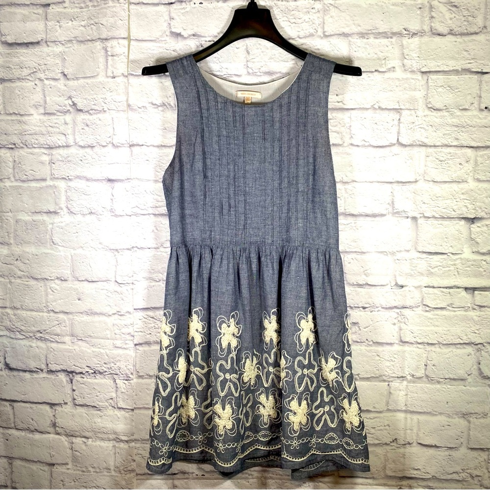 Skies Are Blue Sleeveless Chambray Dress Size Medium